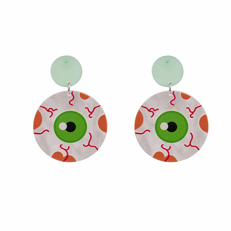 Wholesale Silver Needle Halloween Funny Pumpkin Head Ghost Spider Earrings